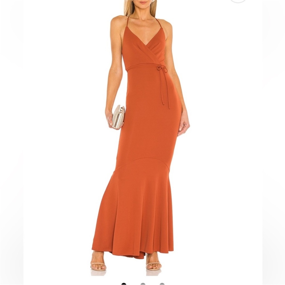 Michael Costello Rust Mermaid Dress